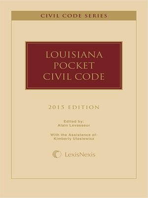 cover image of Louisiana Pocket Civil Code